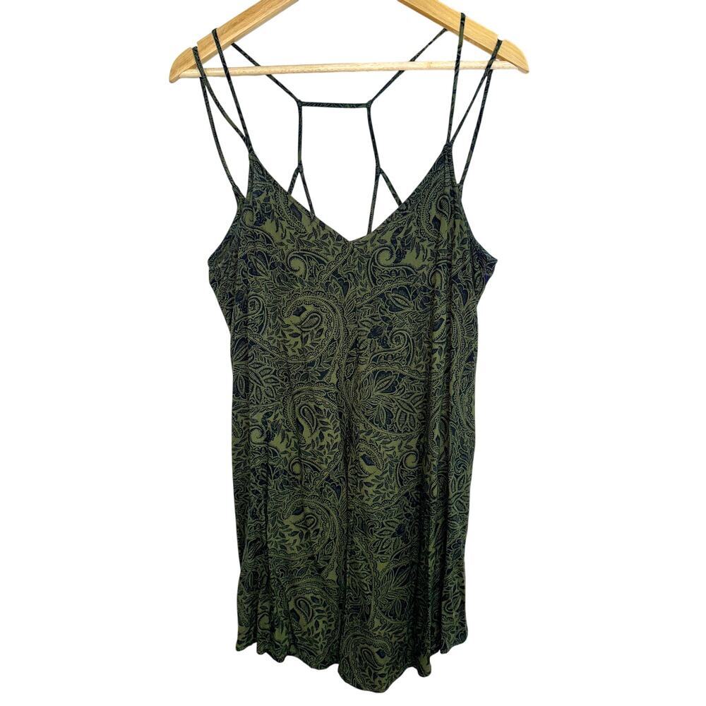 Abercrombie & Fitch Green Paisley Strappy Sleeveless Mini Dress Womens Size XS